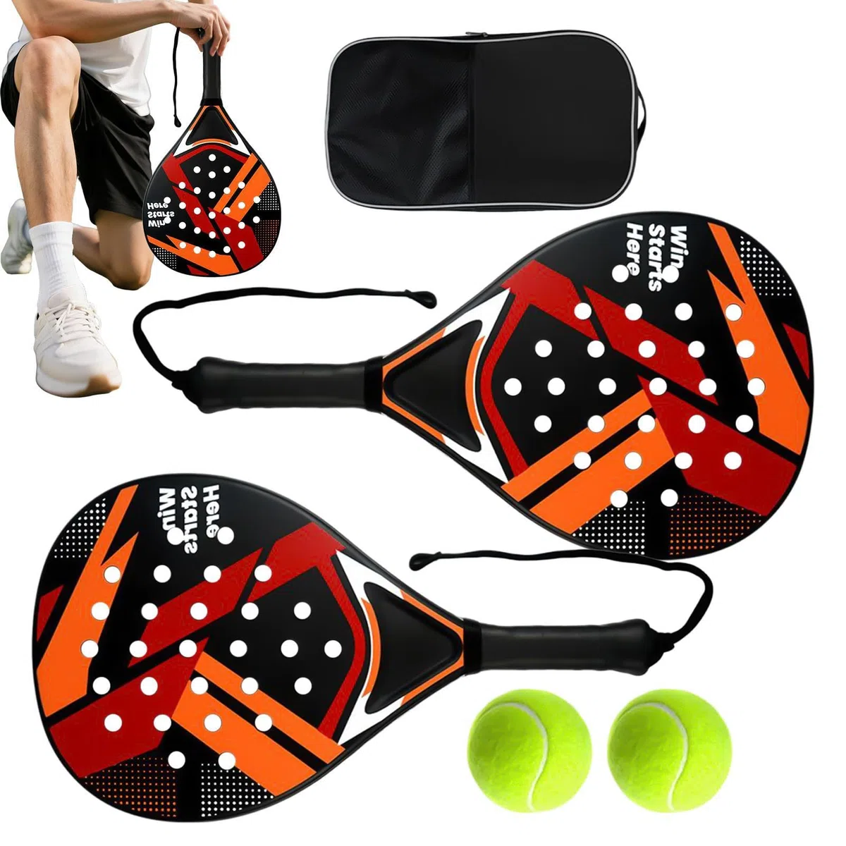Racchetta Da Tennis Racchette Sportive Leggere e | Set Completo per Per Ricreazione Allenamento Spiaggia Giardino Piscina Uomini e Donne
