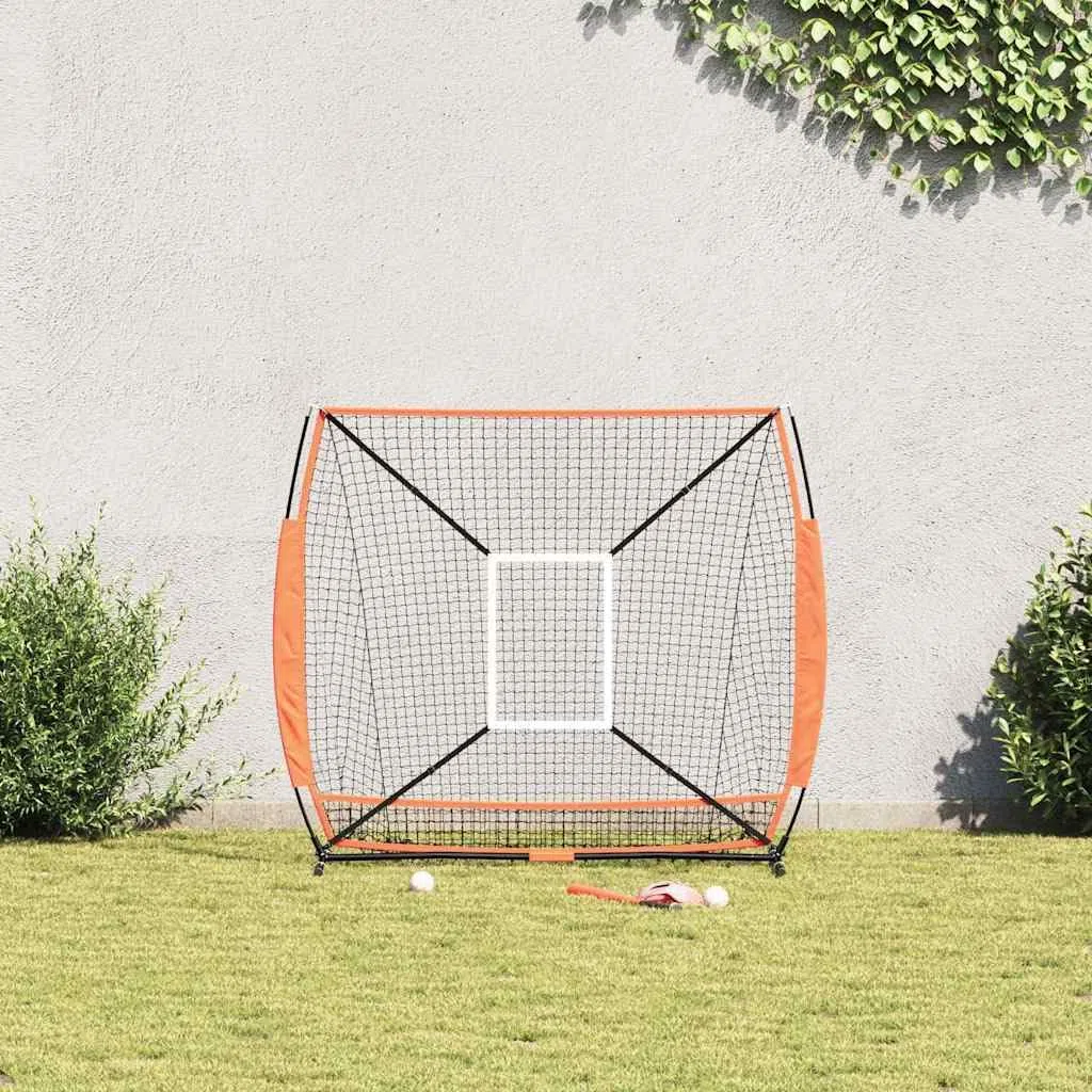 Rete per esercizi di baseball, 180 x 89,5 x 152,5 cm, in poliestere, pieghevole, portatile, arancione, per allenamento all'aperto, per club, sport scolastici, tempo libero