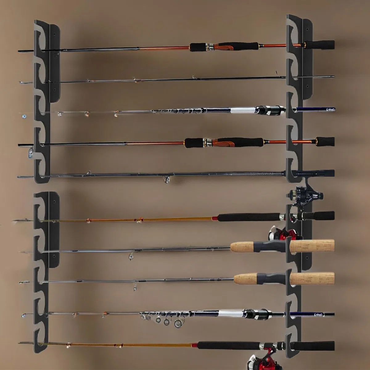 Supporto orizzontale per canna da pesca a parete o soffitto, espositore per canna da pesca