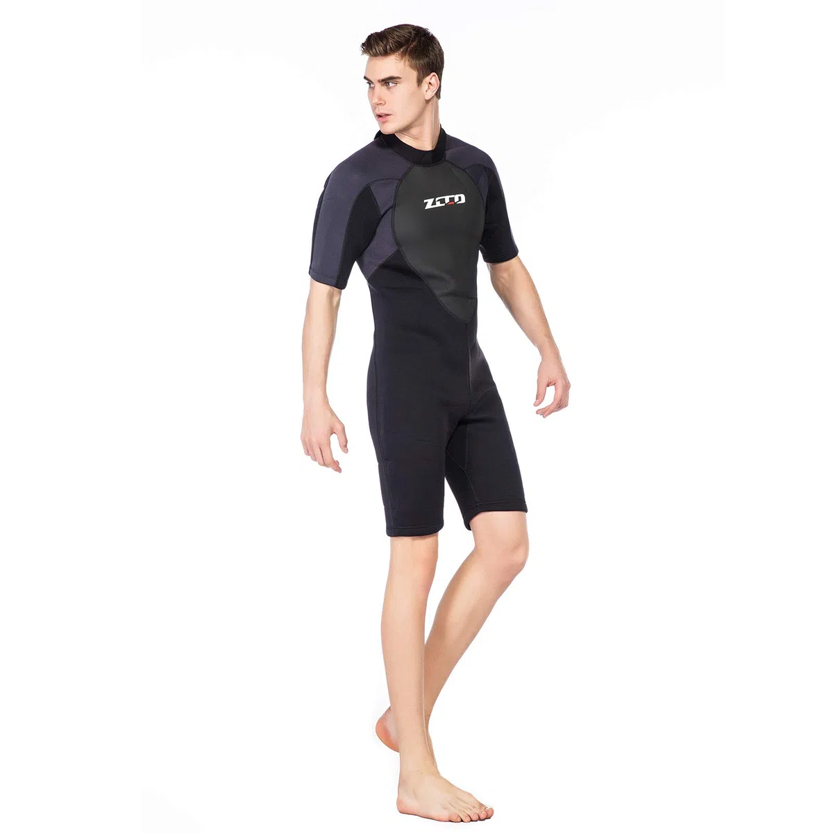 ZCCO Mute da uomo in neoprene di alta qualità, 3 mm, chiusura lampo posteriore, a maniche corte, per pesca spearfishing, surf, snorkeling, canoa, sub
