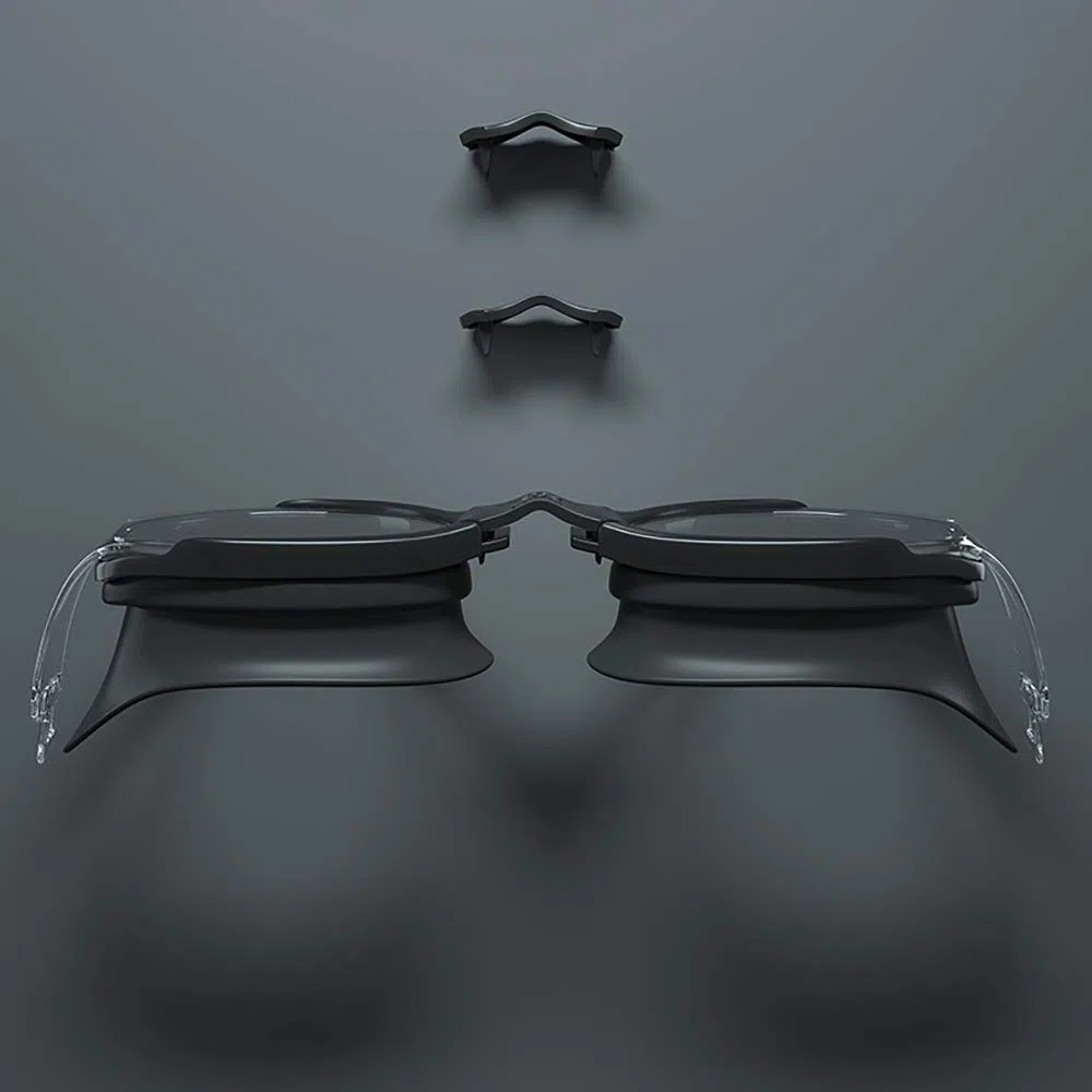 Occhiali da Snorkeling per Adulti e Bambini Nessuna Perdita Antiappannamento Protezione UV Occhialini da Nuoto Ponte nasale in Silicone Morbido Nero