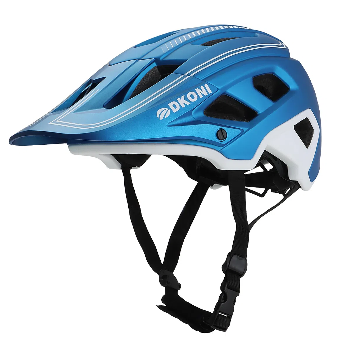 DKONI Casco da bicicletta leggero e regolabile, unisex per ragazzi e adulti, con visiera e imbottitura rimovibili, 17 prese d’aria