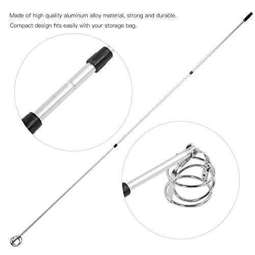 Raccoglitore per Palline da Golf telescopico Portatile a 3 sezioni in Lega di Alluminio Forniture per Stadio da Golf Sportinggoods Golf Sportinggoods Golf Peschino Golf Telescopico