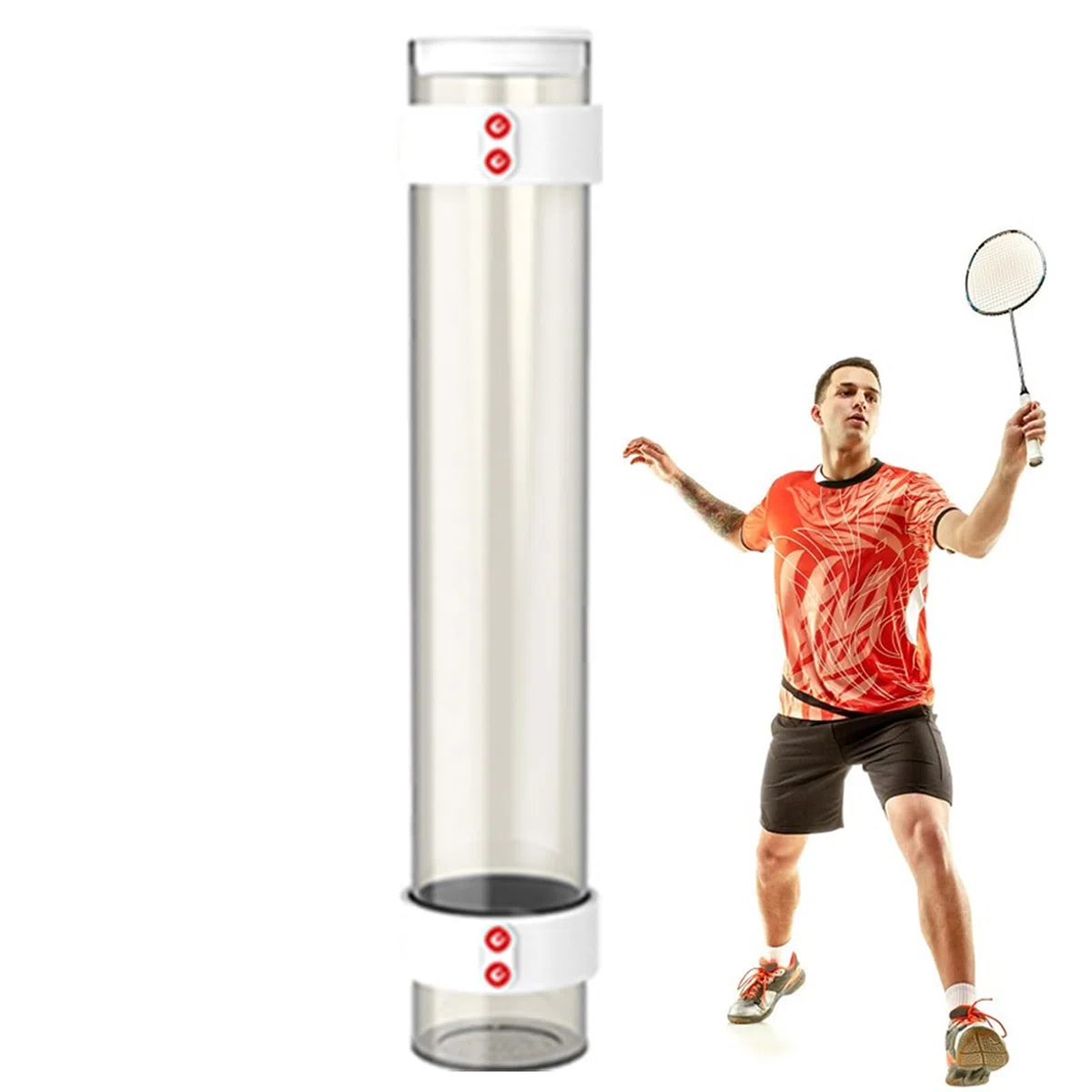 Tubo di stoccaggio Shuttlecocks - Supporto Magnetico a Sfera Badminton | Contenitore di stoccaggio della navetta durevole con coperchio istantaneo, tubo di organizzatore automatico per coppia