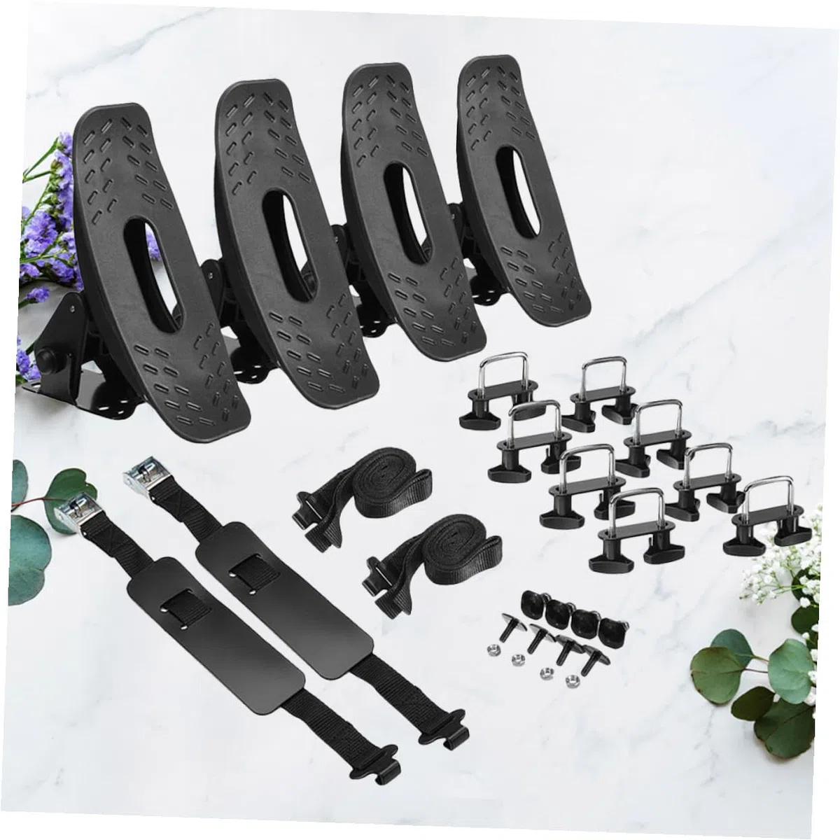 VICASKY Supporto per Barche e Porta Pagaia in Ferro Robusto, Staffa Fissa per Kayak e Gommoni, Accessori per Sport Acquatici, per Trasporto Sicuro su Auto e attività Outdoor