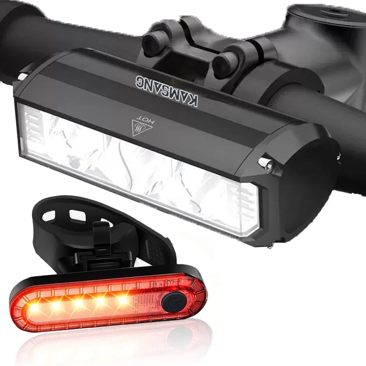 Set di luci per bicicletta per guida notturna, set di fari luminosi ricaricabili per bicicletta, abbaglianti e anabbaglianti, luce LED USB per bicicletta, faro e fanale posteriore impermeabile per