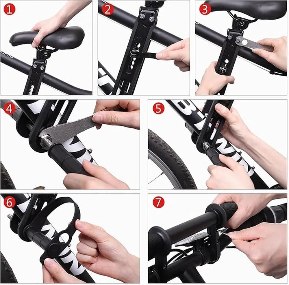 Seggiolino per Bici da Corsa per Bambini ampiamente Compatibile | sicuro per bambini dai 2 ai 7 , può essere adattato. Asiento Para Bicicleta Para Niños Seggiolino per bici per