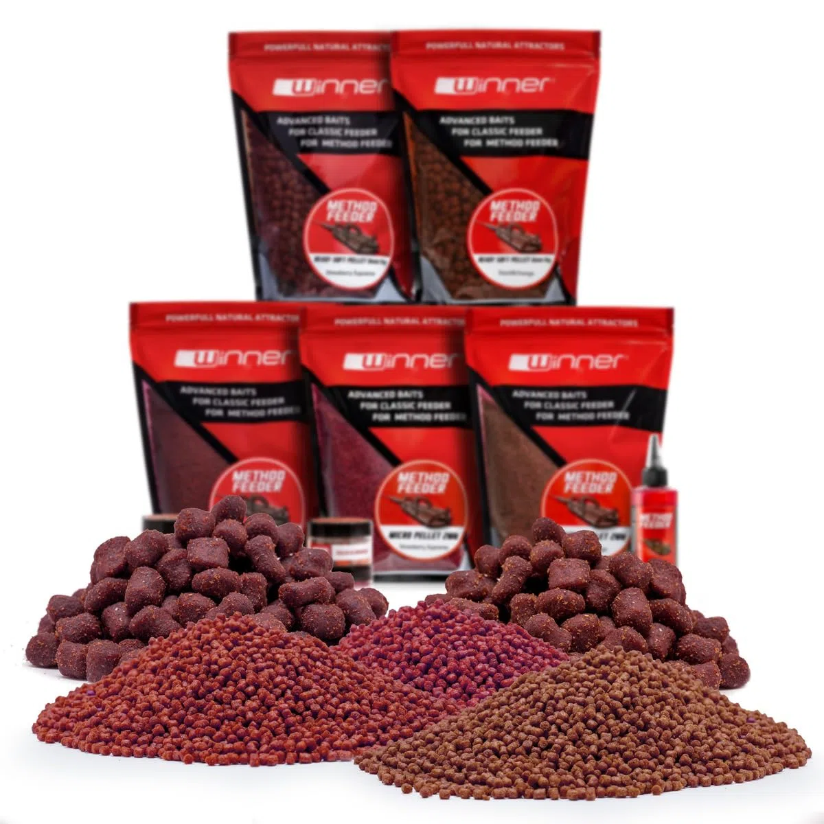 Tandem Baits Winner Set di 10 Weekend Method Feeder Fishing Box Fruit | Soft Pellet 8mm | Micro Pellet 2mm | Diffusion Turbo Dip | Fluo Wafters | Pop Up 8mm | Carpfishing Pesche Pesca Accessori Set Up