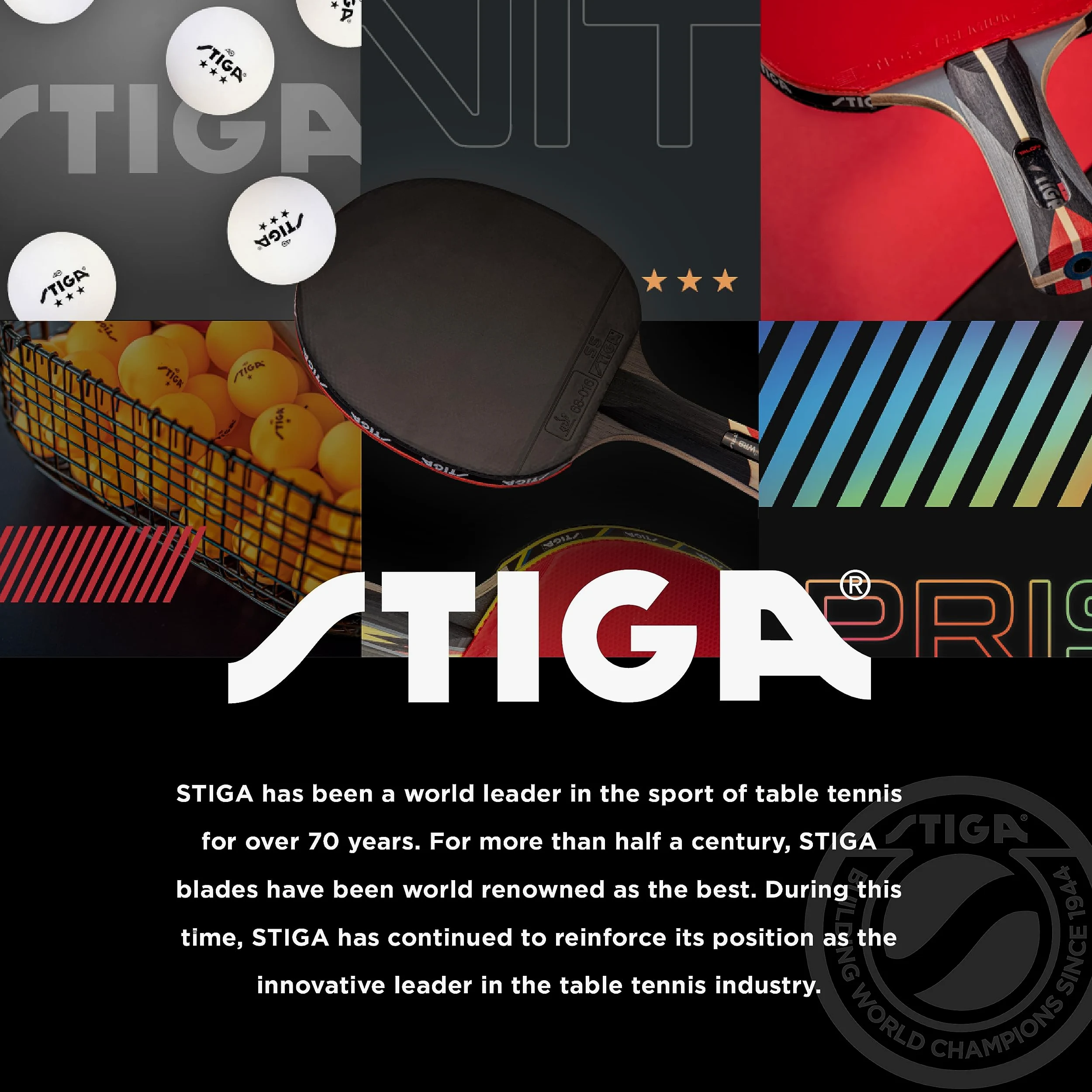 STIGA Set da ping pong Premium per 2 giocatori: include 2 pagaie approvate ITTF, 3 palline bianche a 3 stelle e borsa per il trasporto