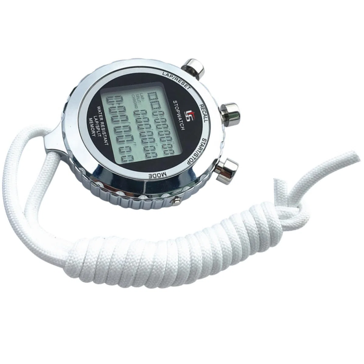 Cronometro Digitale Lcd a 3 Righe con Contatore 120 Tracce | Acciaio Inossidabile, Display con Data e Giorno, Impostazione Timer e Funzione Chronograph