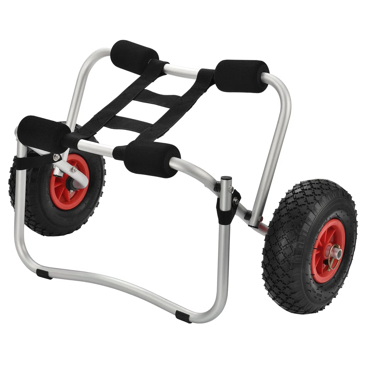 in.tec Carrello Pieghevole per Trasporto Kayak Canoa Rimorchio in Alluminio a 2 Ruote Pneumatiche Supporto e Cinghia Regolabili Carico Massimo 70 kg
