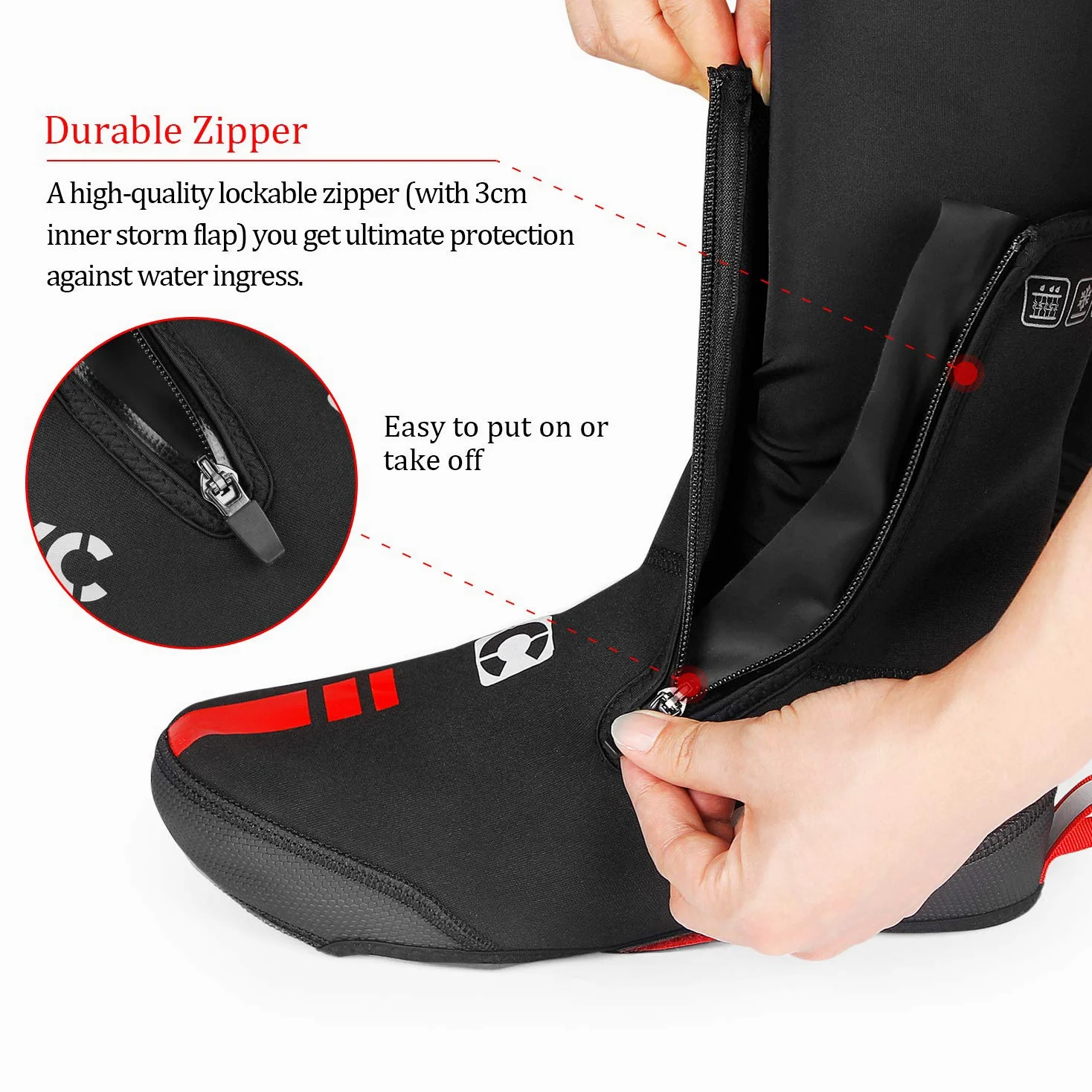 CXWXC Copriscarpe da Ciclismo in Neoprene, Impermeabili, Invernali, Termici, Caldi, per Uomo e Donna, Stivaletti da Mountain Bike
