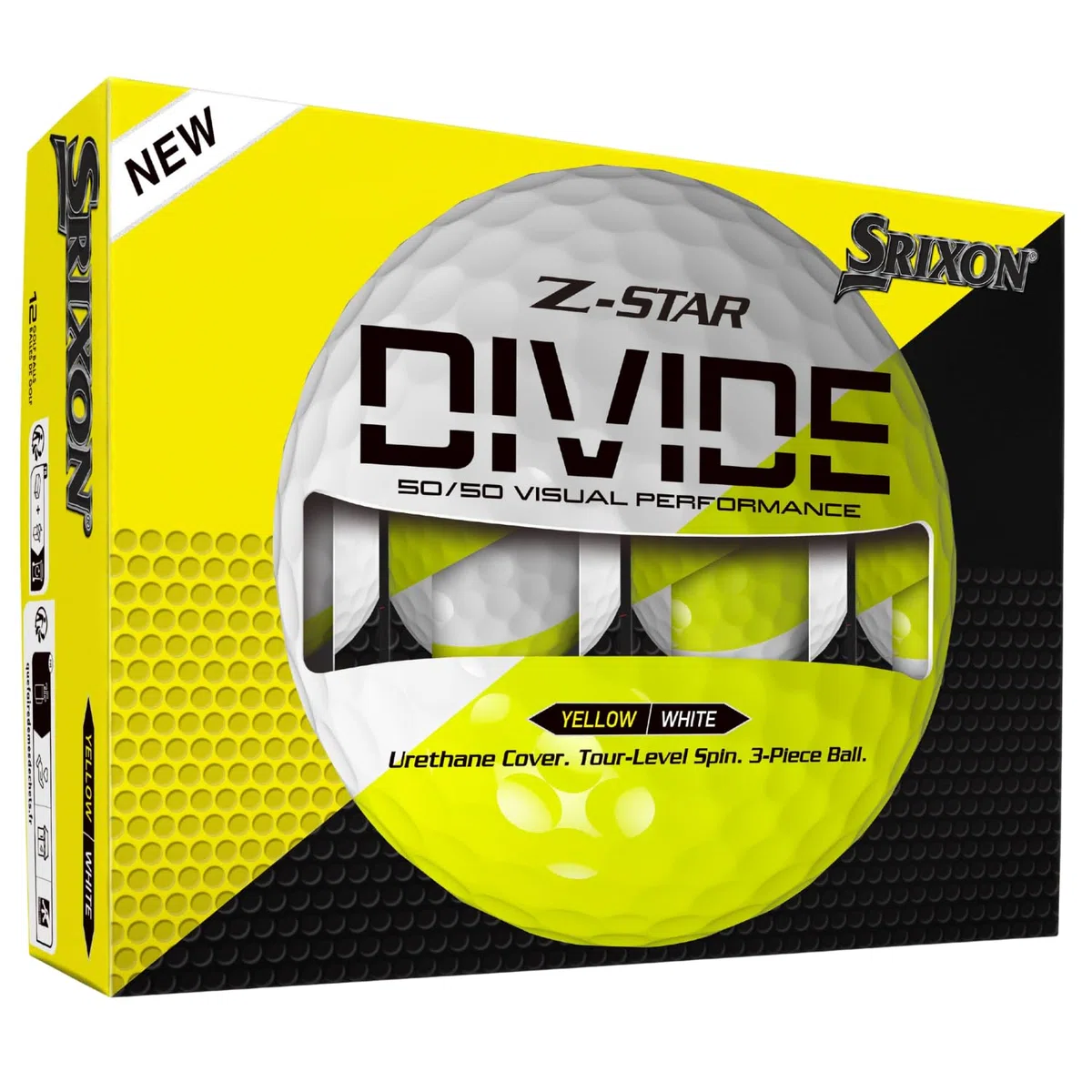 Srixon New Z-Star Divide 2025, palline da golf, dozzine (giallo/bianco)