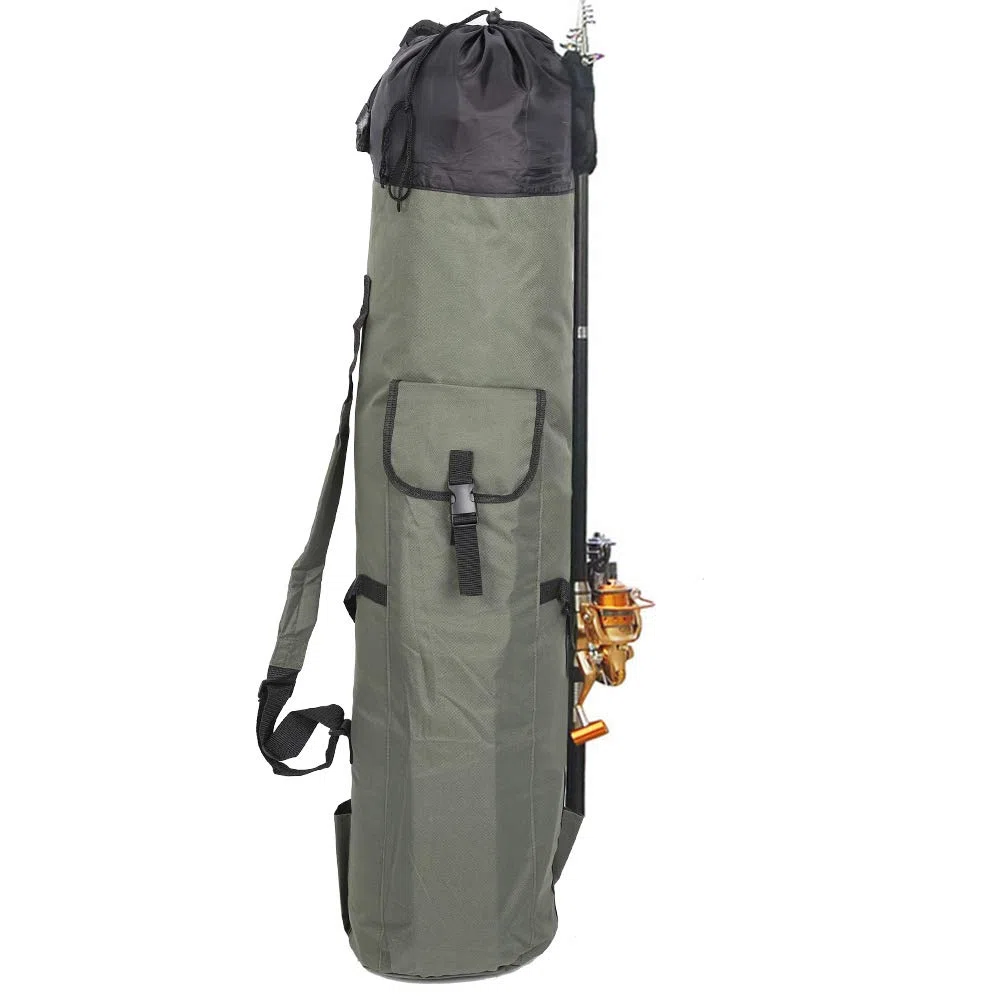 BORSA PER CANNA DA PESCA IN NYLON PORTA ATTREZZATURA DI GRANDE CAPACITÀ