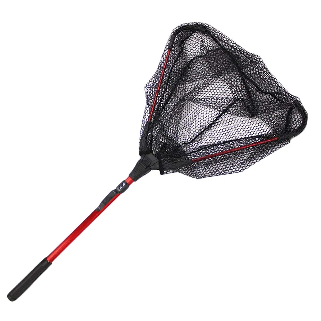 Retino da pesca pieghevole trilaterale Brail manico telescopico 80 cm
