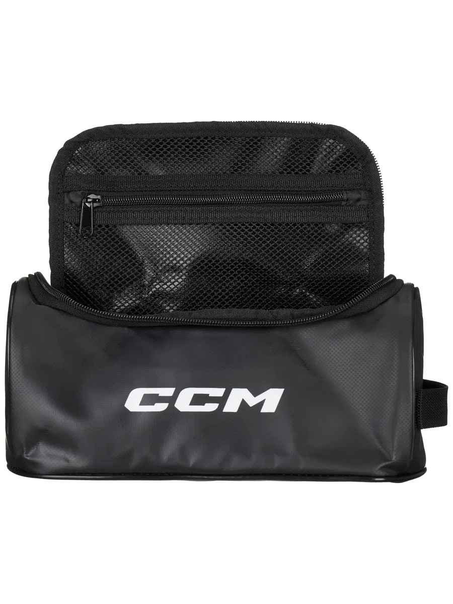 CCM Borsa da toilette per doccia a tema hockey, nero, 27,5 x 11,4 x 12,7 cm (lunghezza x altezza x larghezza) (BSHOWR)