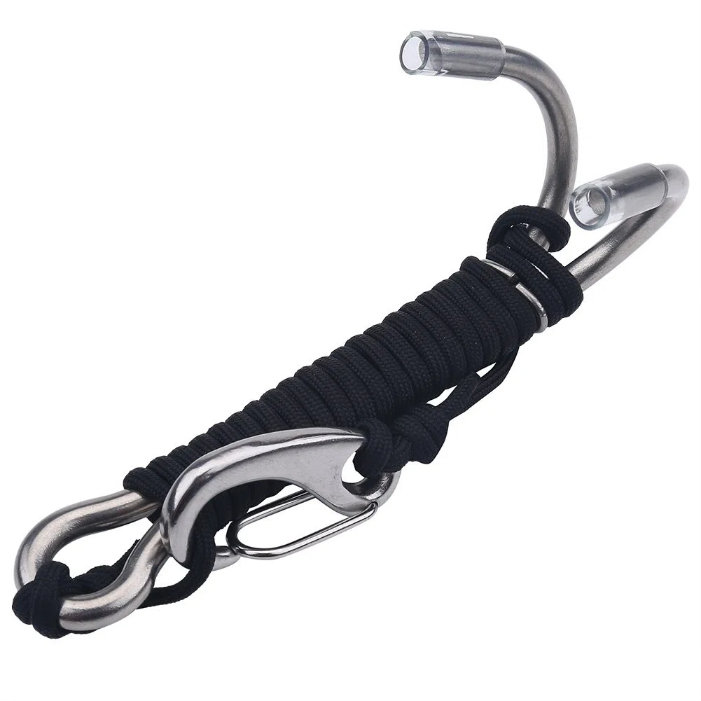 Tbest Gancio Doppio Barriera Subacquea con Cavo Retrattile Bobina di Fissaggio Reef Hook per Subacqueo