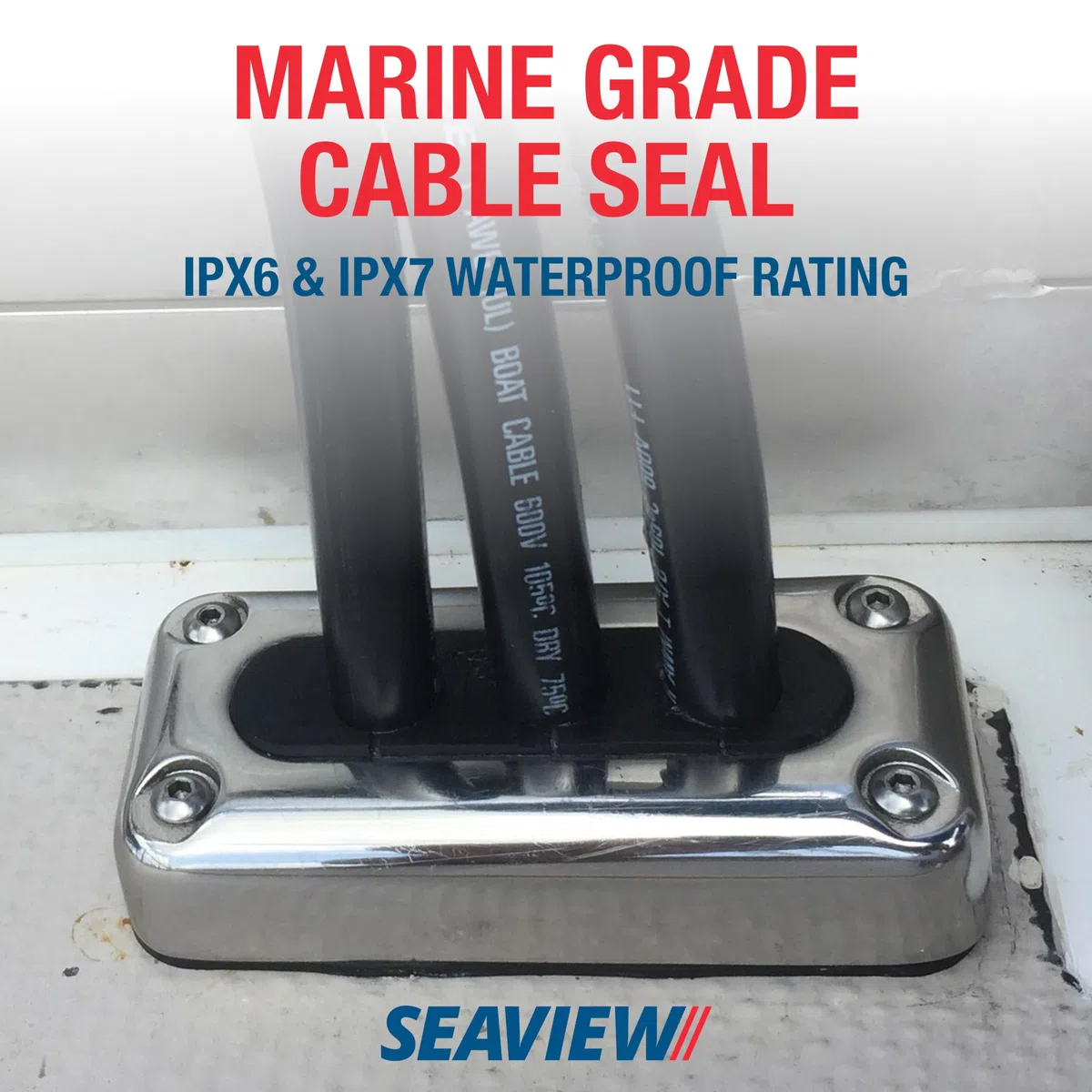 SEAVIEW PROGRESS S.A.R.L. PASACABLES DE Acero INOXIDABLE Blanco - MULTICABLE DE Hasta 10,6 MM