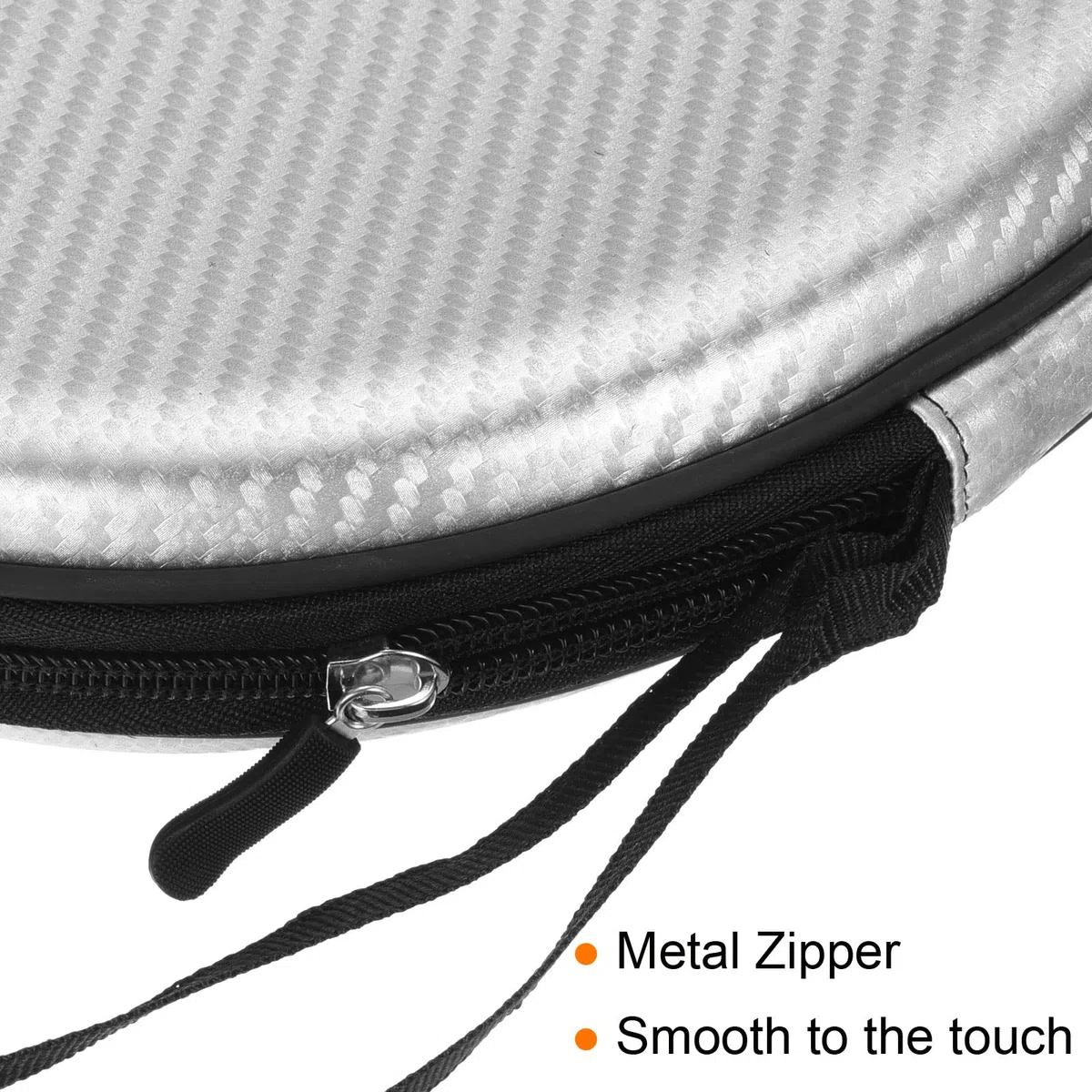 PATIKIL Tavolo Tennis Racchetta Custodia, 2pz Ping Pong Paddle Custodia Dura Copertura Contenitore Borsa Zucca Forma per Sport Accessori, Testurizzato Argento