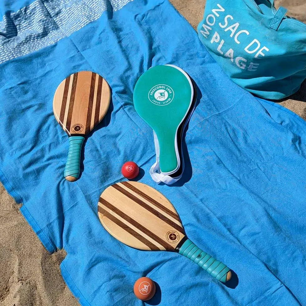 Racchette da spiaggia di alta qualità | Racchette brasiliane Premium in legno | Beach Tennis | Set racchette + Borsa in neoprene