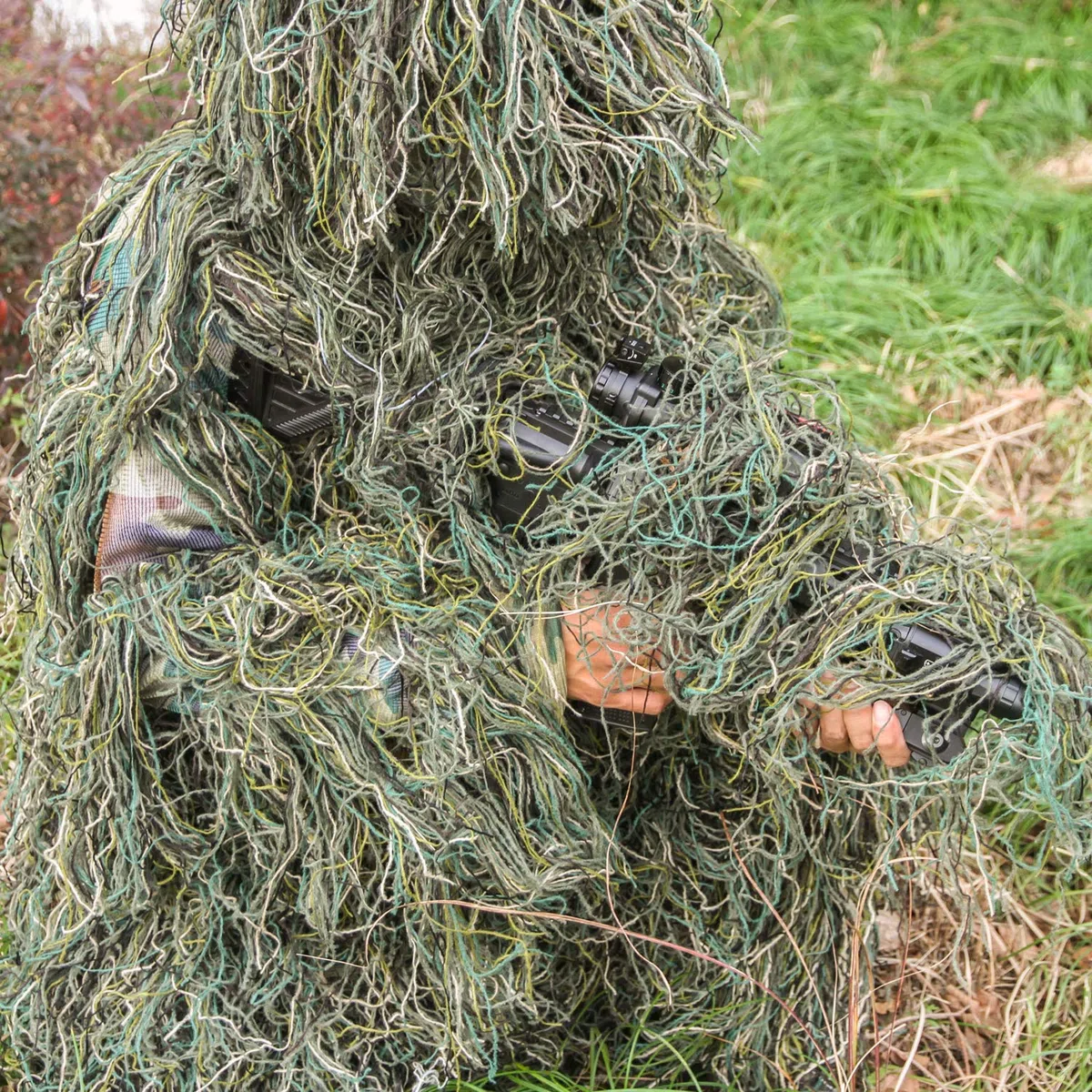 GUGULUZA - Tuta da caccia 3D Ghillie Jungle Woodland Camouflage