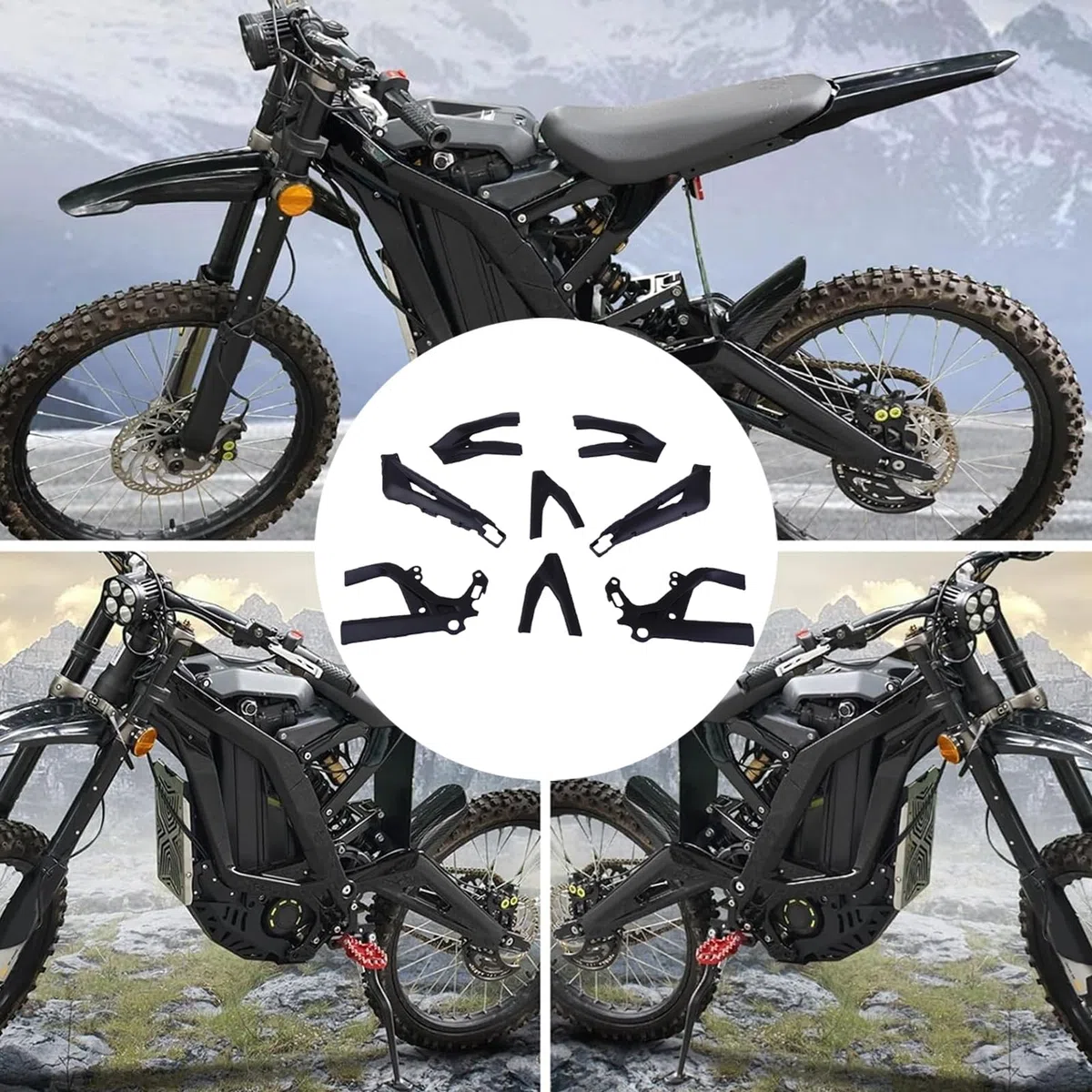 Yctze Protezione Telaio Carrozzeria per Copertura in ABS Sur-Ron Light | Materiale ABS, Utilizzo su Pista, Difesa da Fango e Ghiaia, Montaggio Sur-Ron Light Bee X, Installazione Adesiva, Parafango