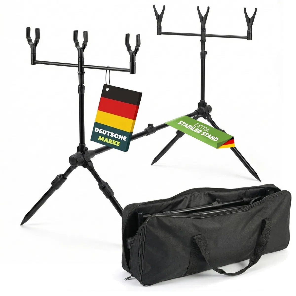 Rod Pod Supporto per canne da pesca, treppiede supporto da pesca con borsa, accessori da pesca, pesca alla carpa