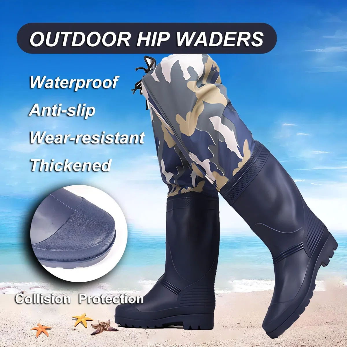 Stivali da Pesca alla Coscia, Waders mimetici Leggeri
