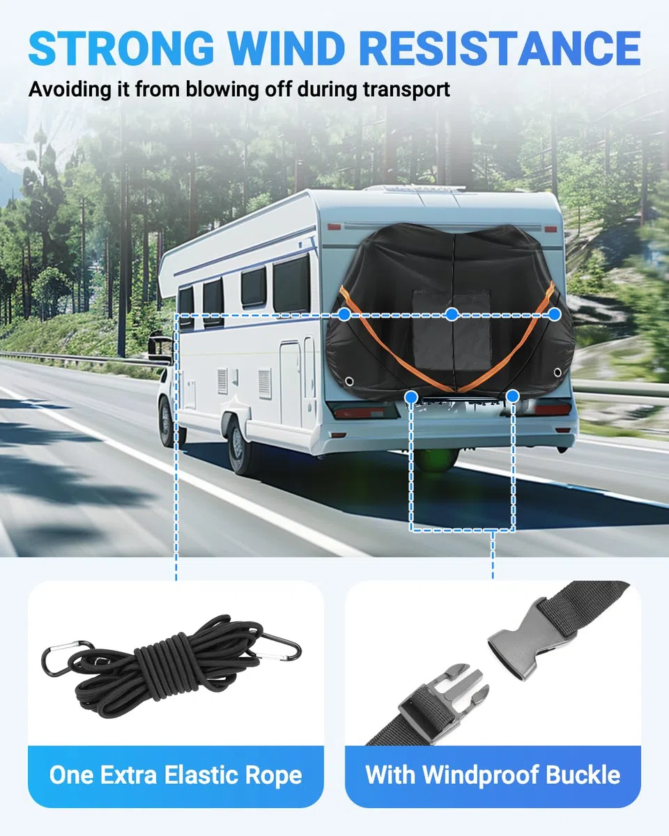 SUPAREE Copri Bicicletta 3 Bici Telo Copri Bicicletta Esterno Telo Copri Bici Impermeabile 420D Oxford Heavy Duty per Camper da Trasporto Viaggio