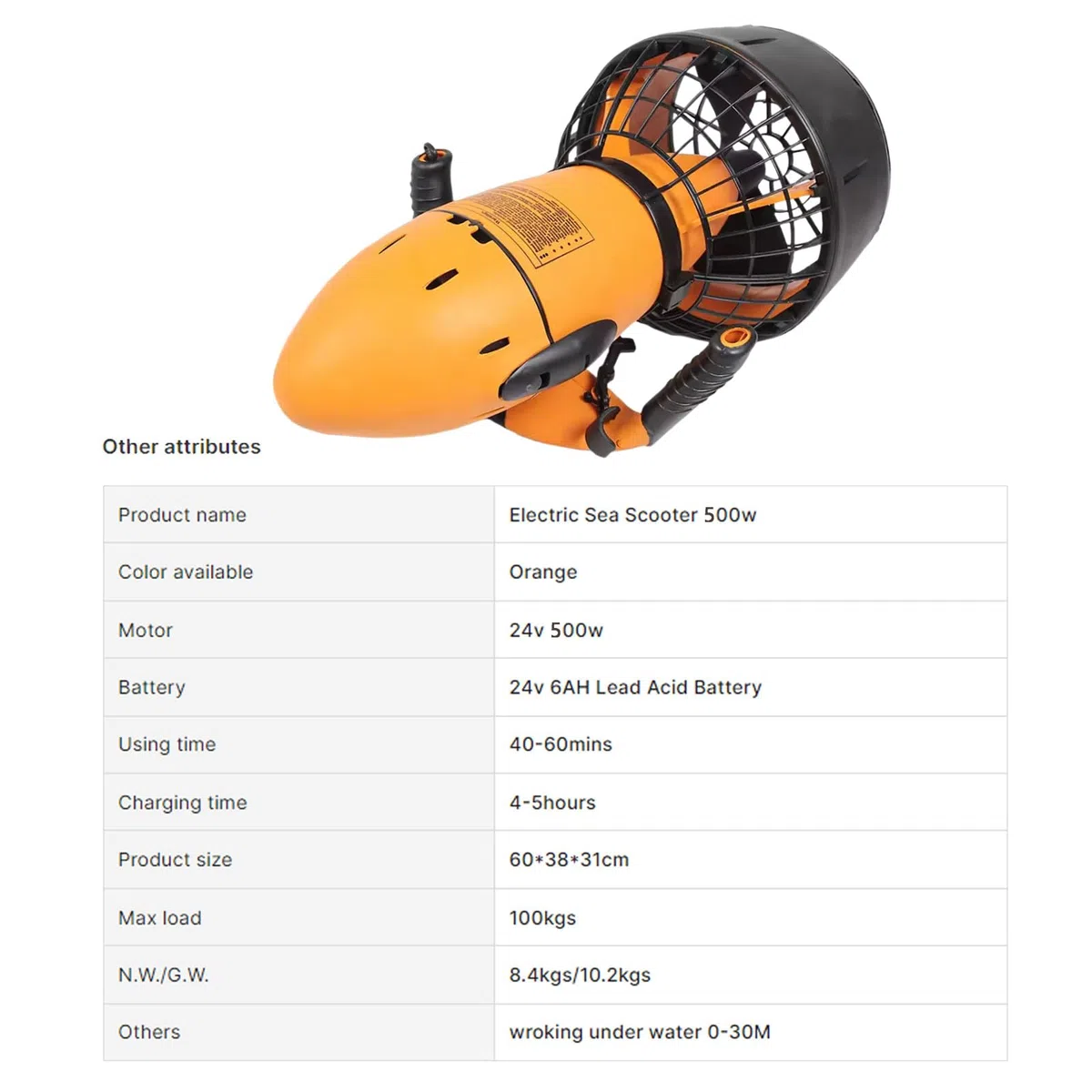Elica Subacquea elettrica, Attrezzatura Sportiva Subacquea, Scooter subacqueo ricreativo, Elica per Piscina a Doppia velocità, Adatto per Piscine, campi da Gioco