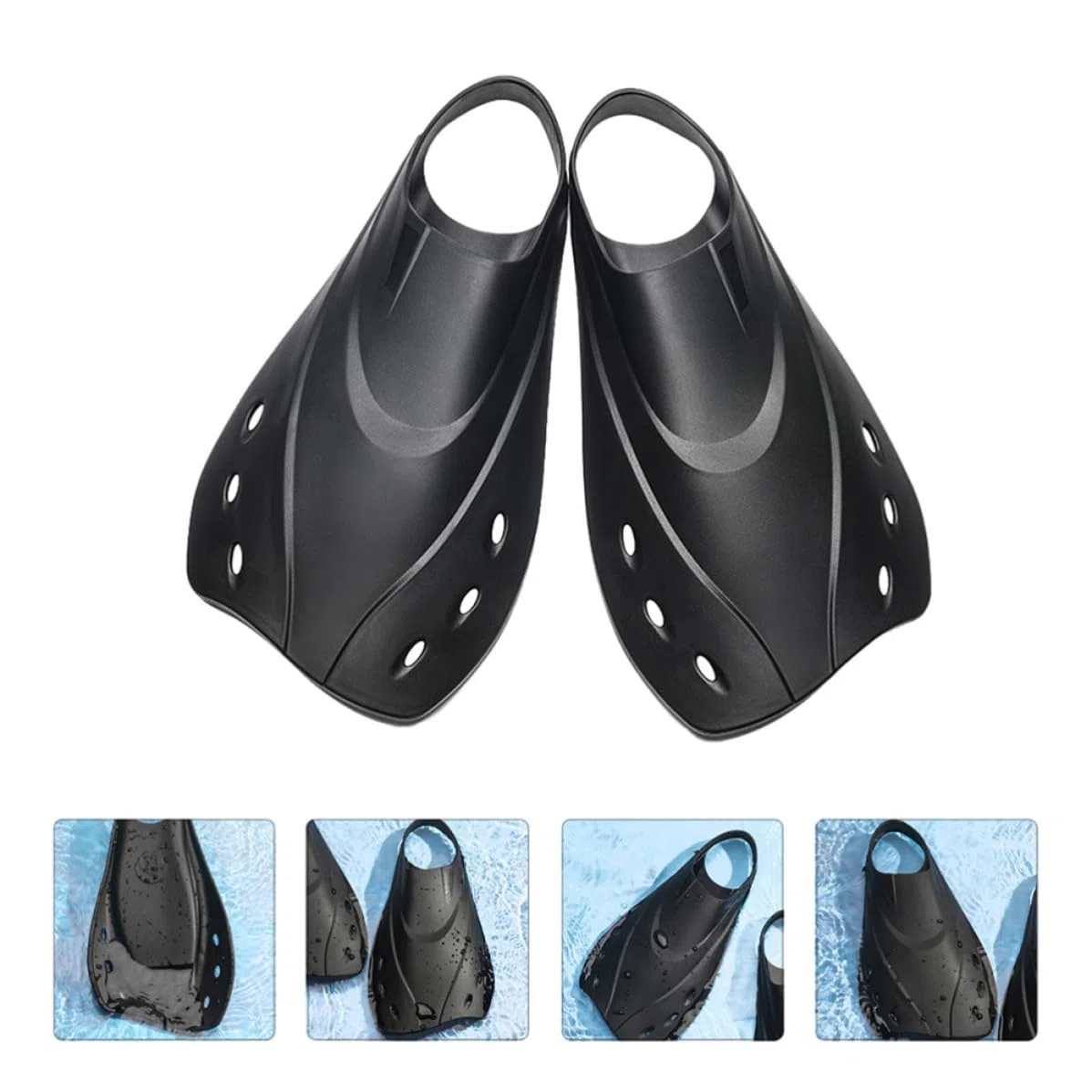 Pinne da Nuoto Corte Leggere in Materiale Flessibile Piede Morbido, Resistenti per Vacanze Estive, Snorkeling e Allenamento in Piscina per Uomo e Donna