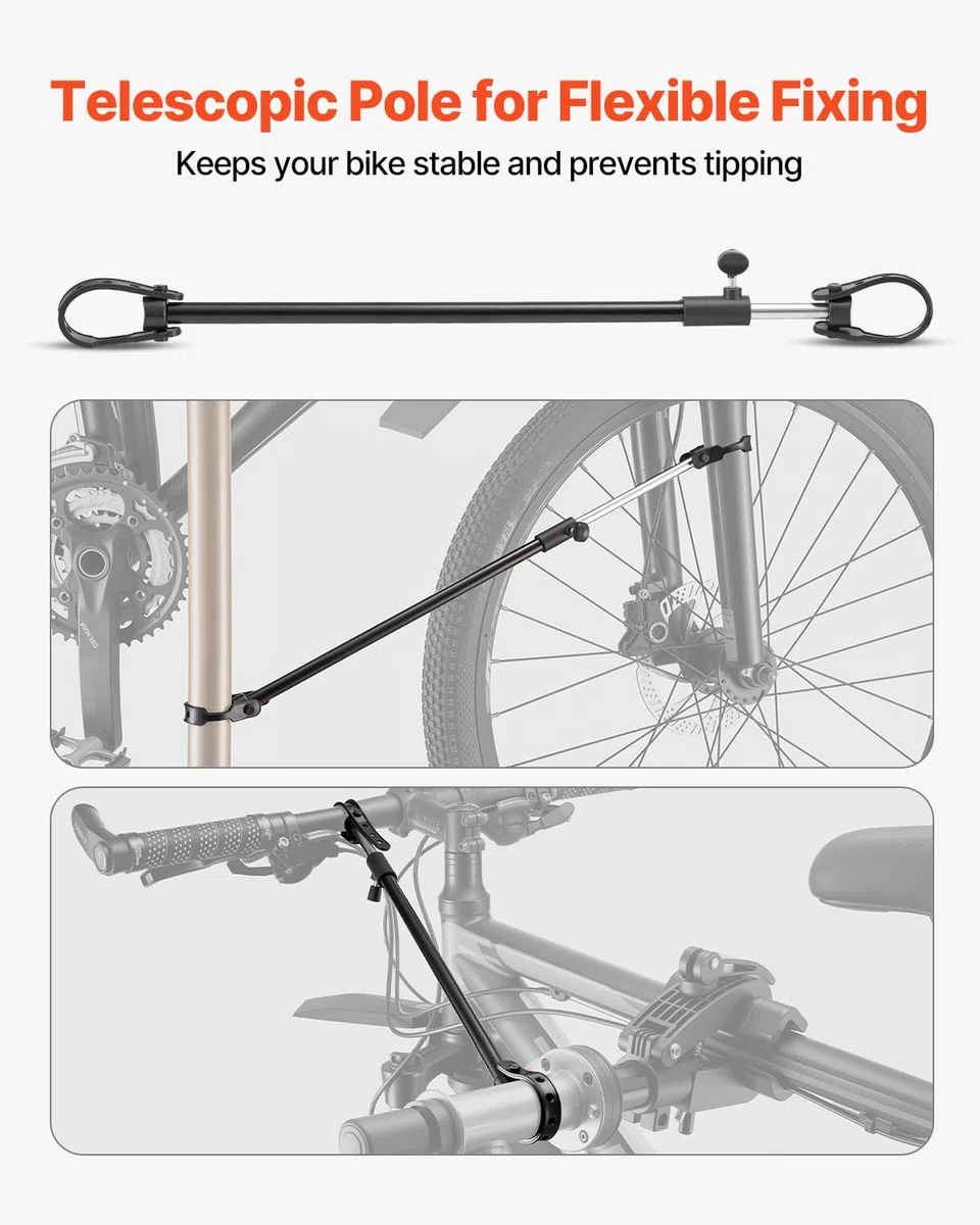 VEVOR Supporto per Riparazione Bici 1040 x 720 x 1590 mm Supporto da Lavoro per Bici Resistente, Capacità di Carico di 39,9 kg con Altezza Regolabile 1050 a 1520 mm e Vassoio Portautensili Magnetico