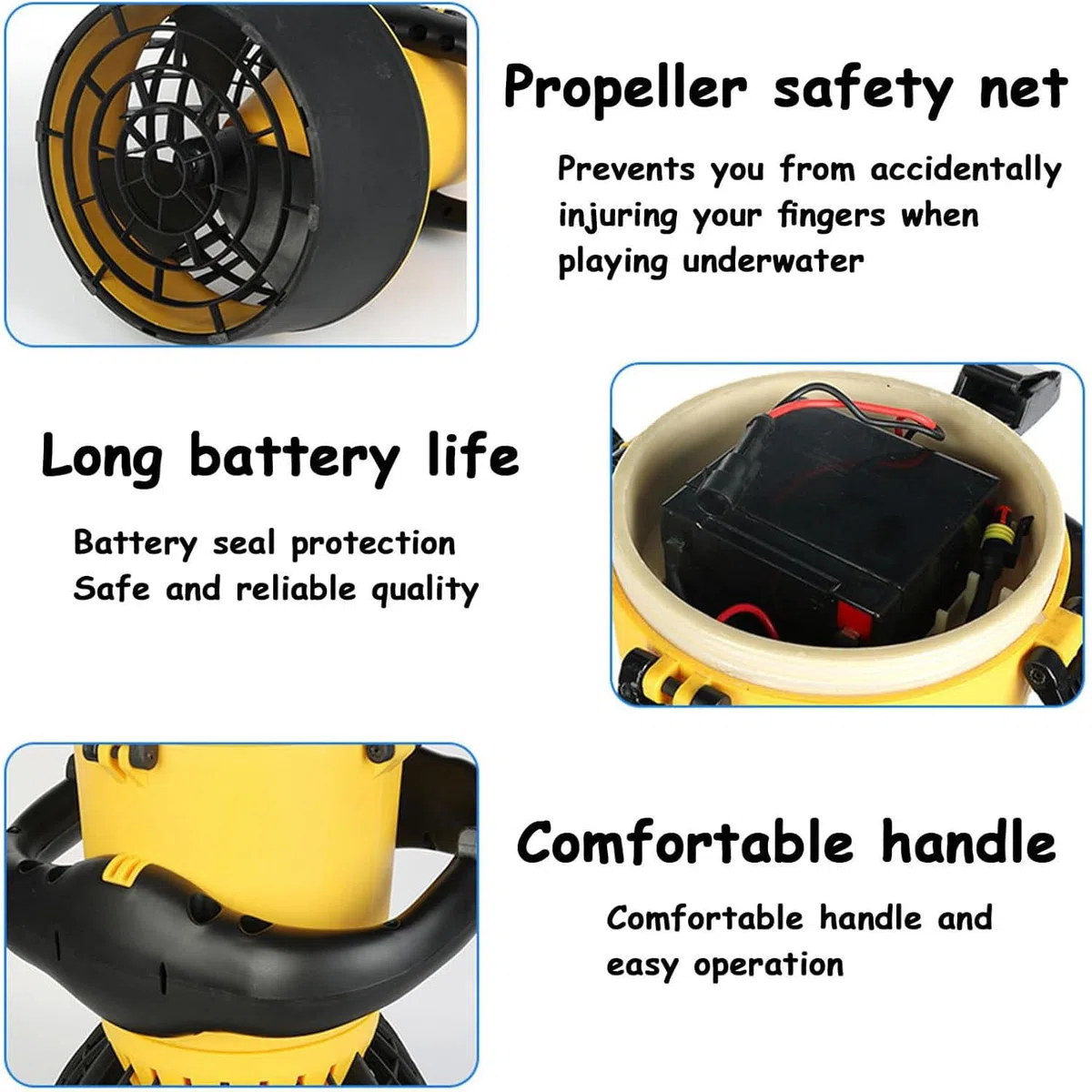 Booster per Piscina Subacquea, Scooter Marino subacqueo, Booster per Nuoto subacqueo da 500W,Booster per Scooter subacqueo per Piscina per Sport Acquatici,Immersioni,Snorkeling,Yellow