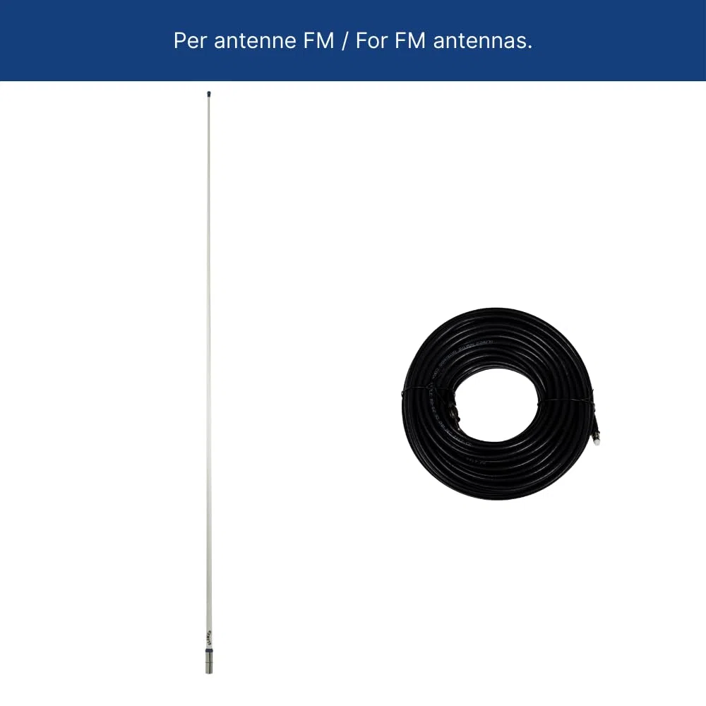 Glomex – Cavo Coassiale RG-62 Bassa Perdita 18m (93 Ohm), Modello RA360/18 – Connettori FME/Motorola Pre-Installati, Fast Fitting, Per Antenne FM Glomeasy, Per barche a vela, motore, gommoni, yacht