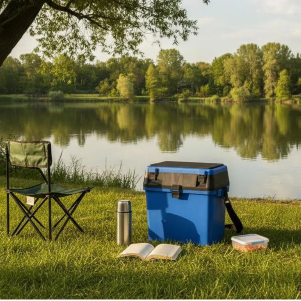 Cassetta da Pesca con Seduta Coperchio Imbottito Sgabello Contenitore da Pesca Ampio Vano Superiore Organizer per Attrezzatura, color to 4