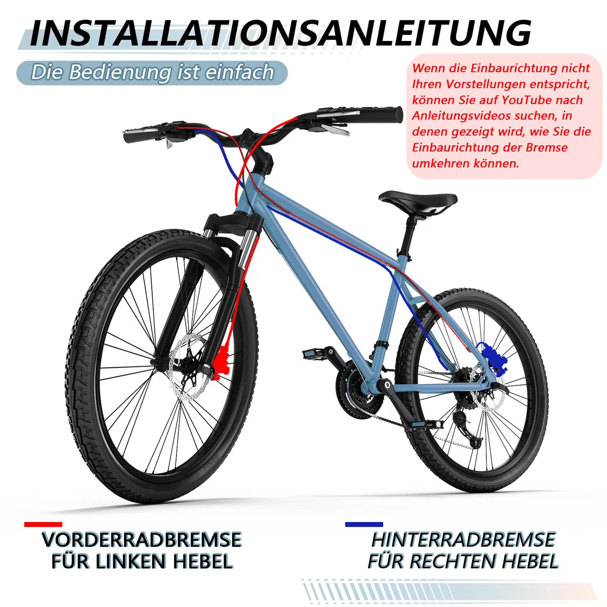Set di freni a disco per mountain bike, linea idraulica MTB per freni a disco con pinza e leve in lega di alluminio/160 mm rotor/is/PM adattatore universale per bici elettriche/biciclette