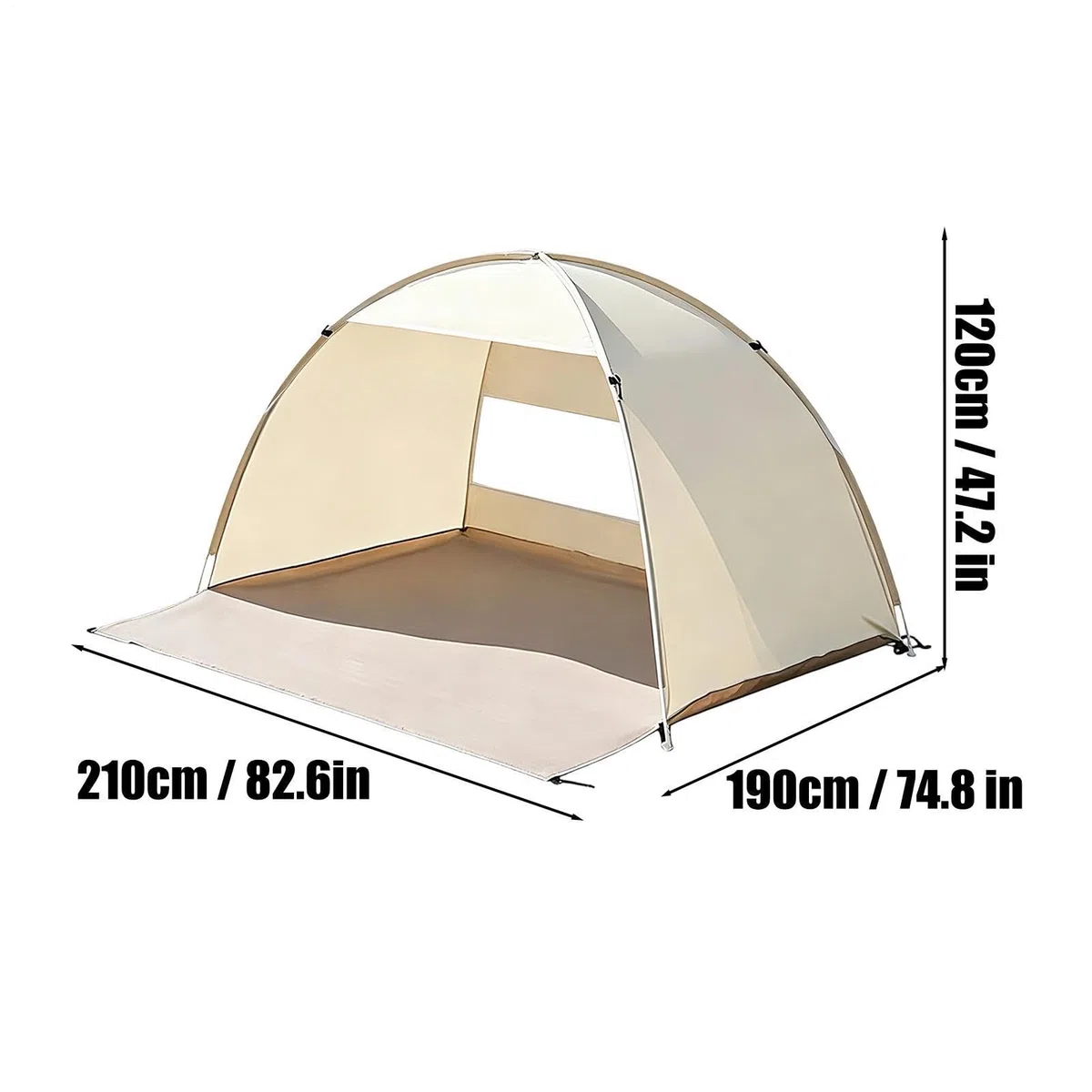 Tenda da Spiaggia Solare Portatile con Montaggio Facile | Tenda Parasole per 3-4 Persone, Campeggio, Giardino, Picnic, Famiglia, Pesca, Escursionismo, Viaggio, Trekking