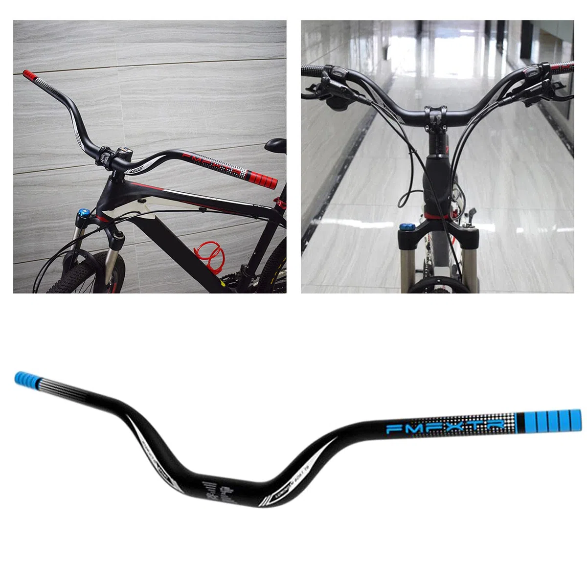Generic Manubrio Leggero per Mountain Bike MTB Down Hill DH Bicicletta Barra Riser Extra Lunga 31,8 mm 720 mm Manubrio rialzato Alto - 720mm Blu