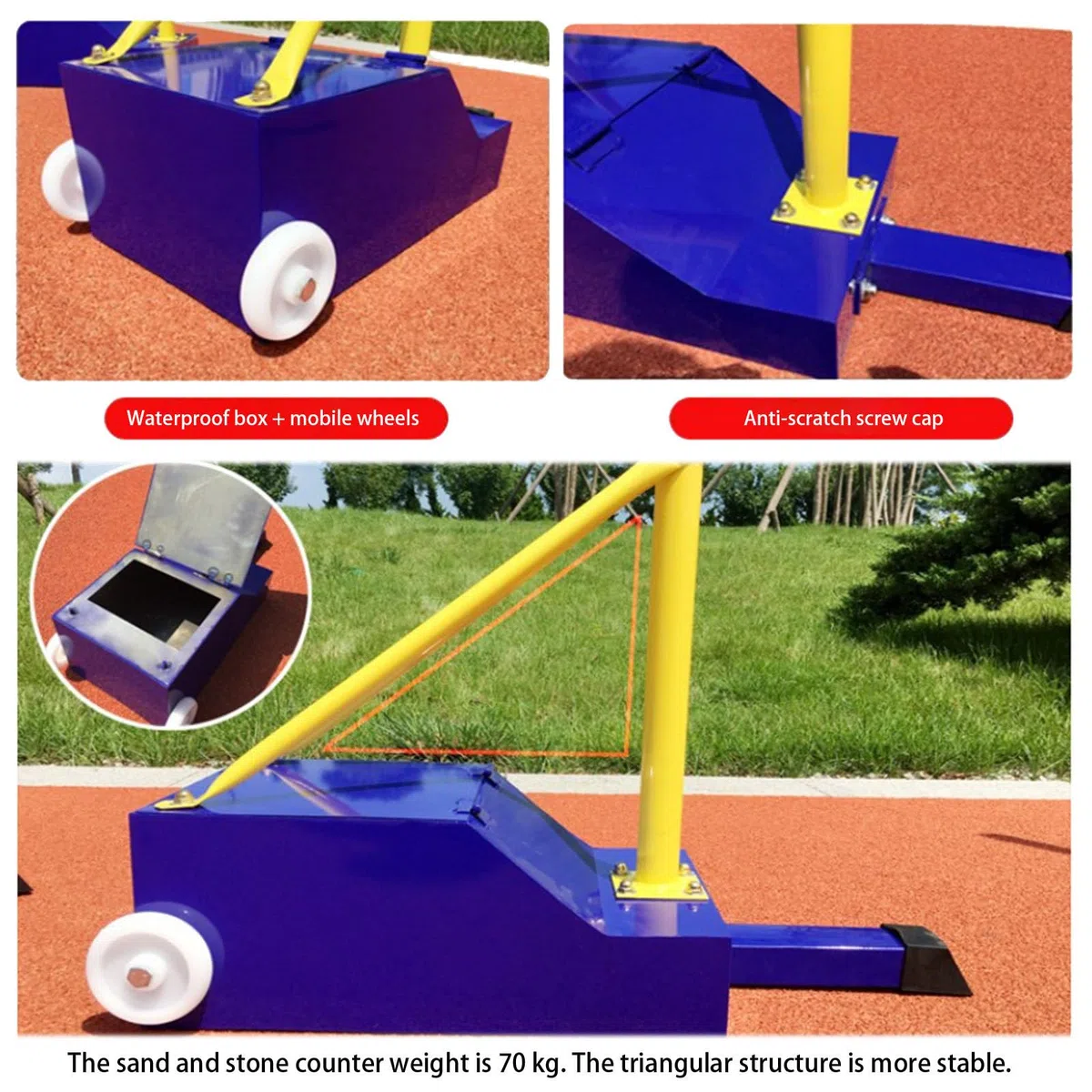 Bastoni da pallavolo, pali portatili per badminton, attrezzatura da allenamento sportiva autoportante per campo, spiaggia, scuola, facili da spostare