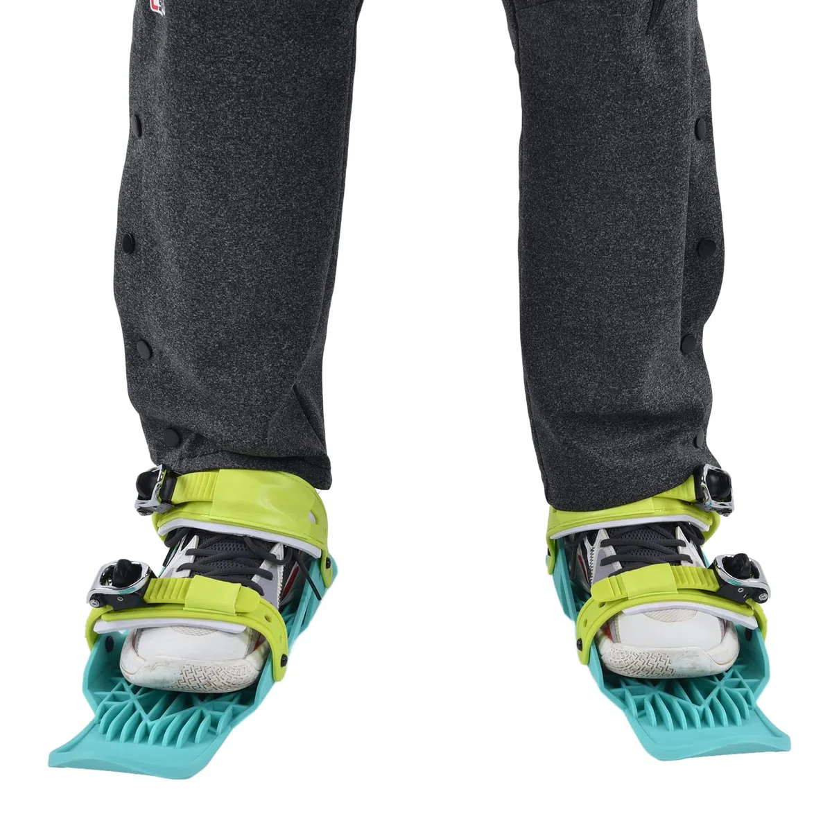 Syrisora 1 Paia Mini Pattini Da Sci Verde Nylon Portatile Regolabile Snowboard Scarpe per Sci All'aperto Sport