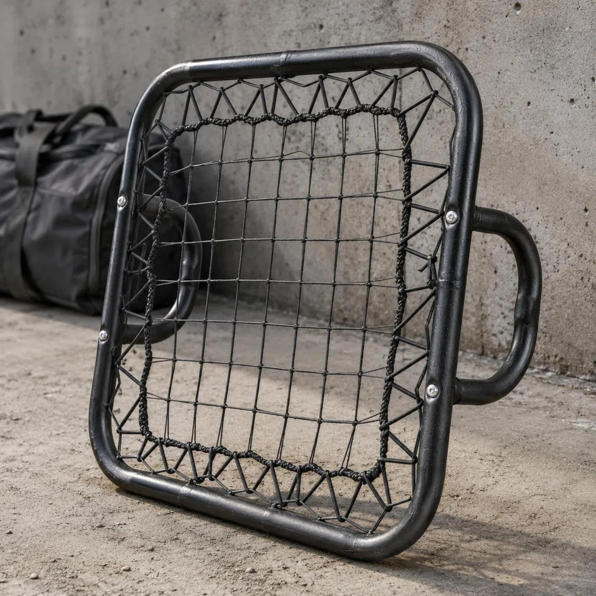 Rebounder Portatile con Maniglie Rebounder Quadrato 50x50 Costruzione Robusta Attrezzatura Sportiva per Allenatori, Allenamento di Calcio