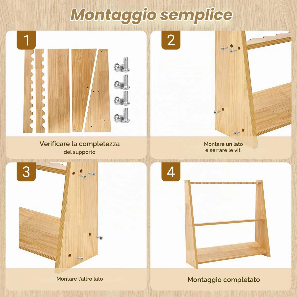 Supporto per canna da pesca in legno, per 10 canne da pesca, attrezzatura da pesca, stecche da biliardo, attrezzatura da pesca, idea regalo per uomini, pescatori, papà, 60 x 18 x 58 cm