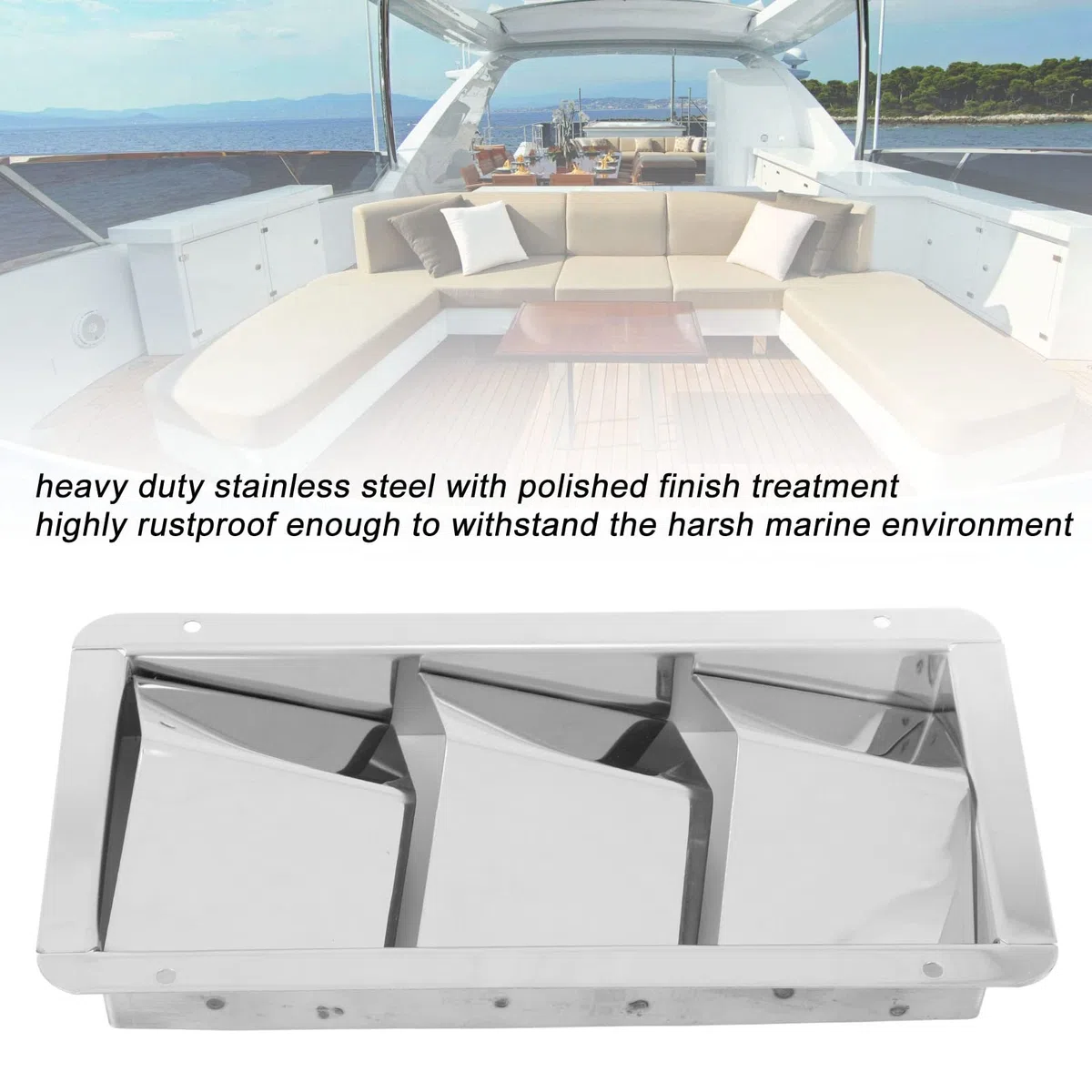 1 Paio 210x110mm Marine Air Vent Cover 3 Slot Rettangolo Feritoia Acciaio Inossidabile 304 Griglia di Ventilazione Dell'Aria Per Barche Otturatore di Sfiato Universale Per Barche