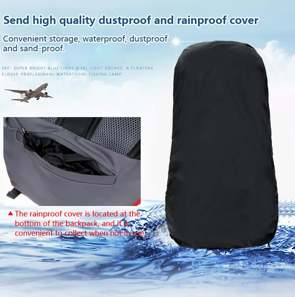 Bseash 60L impermeabile zaino da trekking leggero con copertura antipioggia, zaino da viaggio sport all'aperto per arrampicata campeggio turismo