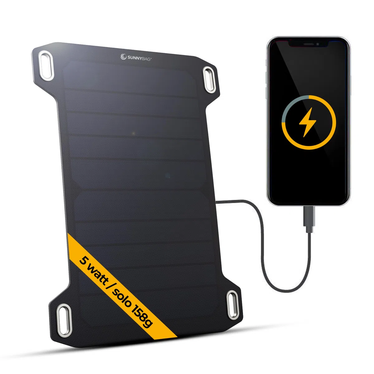 Sunnybag Leaf Mini | Caricatore solare portatile con potenza di 5 Watt | Ricarica ecologica con energia solare in viaggio | Ultra-leggero e impermeabile | Porta USB | Caricatore per telefono