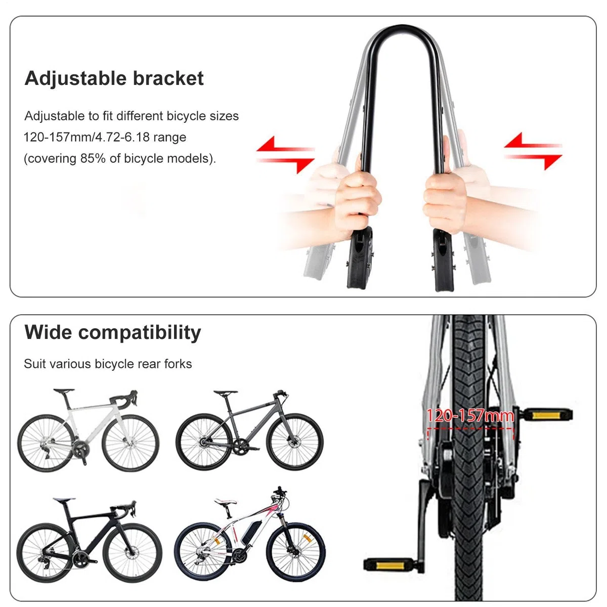 Portapacchi Posteriore per Bici Lega di Alluminio Capacità 30 kg | Portapacchi Posteriore per Bicicletta per Pendolarismo Urbano Ciclismo Avventura Spesa Trasporto Merci