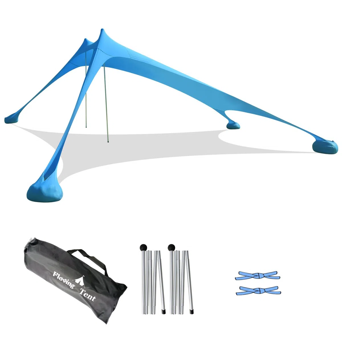 Tendalino parasole da spiaggia Tendalino parasole da spiaggia 3-4 persone ombrellone portatile anti-UV (Blu)