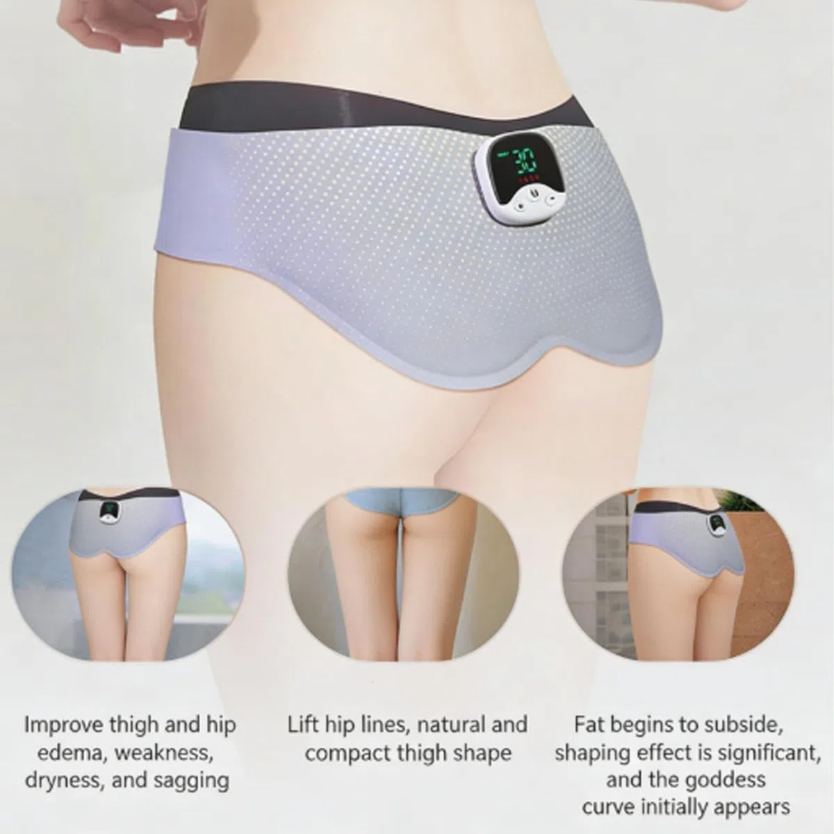Stimolatore Muscolare dei Glutei Cintura Elettronica Sollevatrice Con 10 | Allenatore EMS per Fianchi, Glutei e Natiche per Interno/Esterno, Palestra, Casa, Workout, Fitness Post Parto