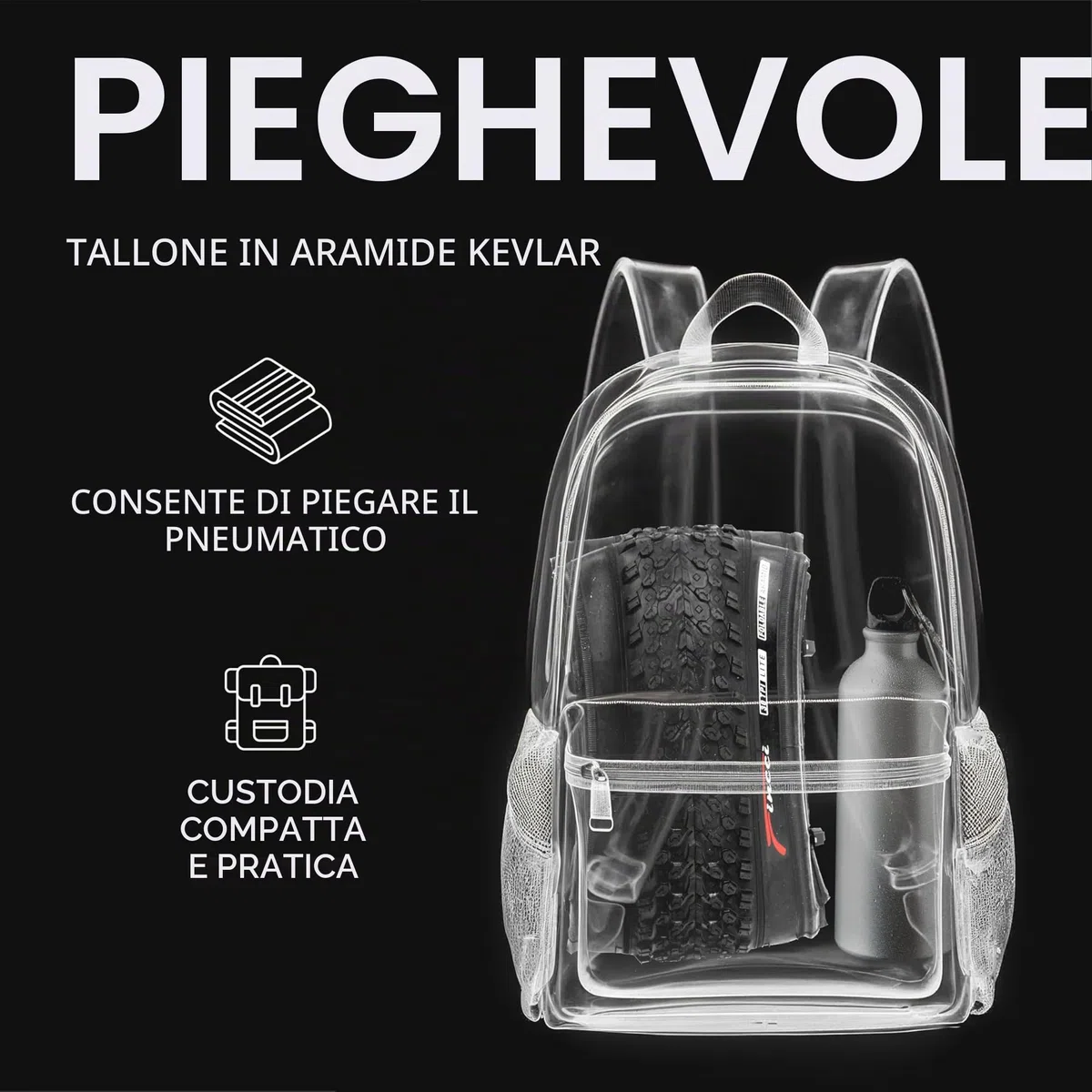 Fincci Copertoni MTB 26 x 2.1 Pollici 57-559 Set Coppia Pieghevole Pneumatici bici 26 con 2x Cameras d Aria Valvola Interna Presta per Mountain Bike, Bici Corsa, Bicicletta Elettrica - Confezione da 2