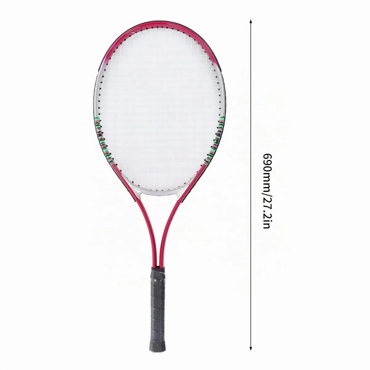 Racchetta da Tennis Professionale, 27 Pollici, Alluminio, Rosso, Strung, Adatta per Allenamento Intermedio Primario